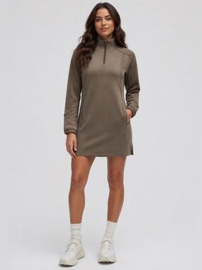 Lululemon Softstreme Half Zip Mini Dress Small Long Sleeve Athleisure